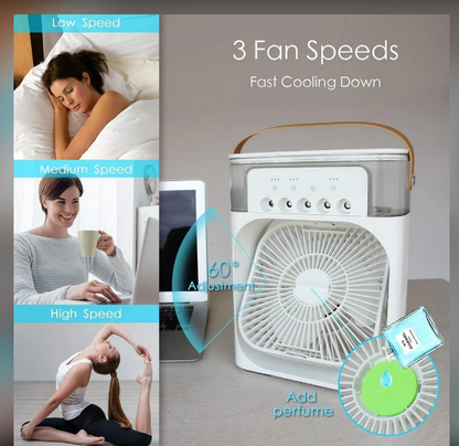 Portable Humidifier, Mini Cooler & Mist Sprayer Air Cooler Rechargeable Cooler