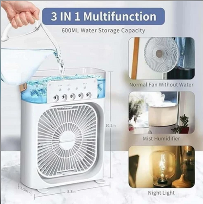 Portable Humidifier, Mini Cooler & Mist Sprayer Air Cooler Rechargeable Cooler